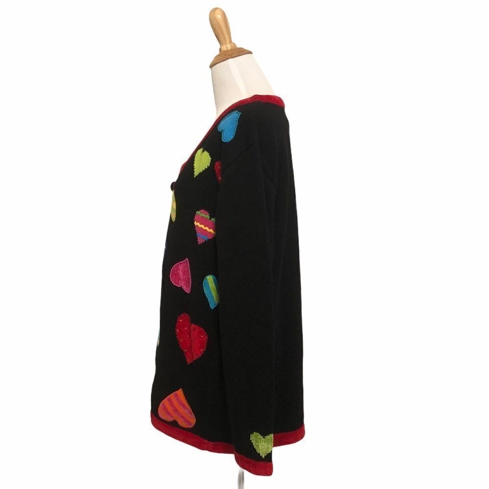 NWT The Quacker Factory whimsical heart cardigan - Picture 2 of 7